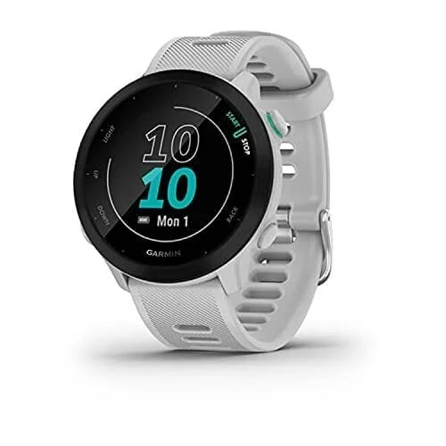 Garmin Forerunner 55, GPS Running Watch with Daily Suggested Workouts, Up to 2 weeks of Battery Life, White One Size (Renewed)