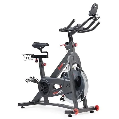Sunny Health & Fitness Smart Pro Indoor Cycling Exercise Bike, Felt Resistance and Belt Drive with Bluetooth Connectivity and SunnyFit&reg; App - SF-B901SMART