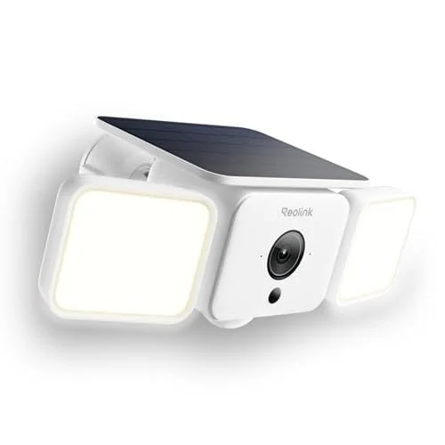 REOLINK Solar Floodlight Cam, 2K 150&deg; Security Cameras Wireless Outdoor, Up to 1000lm Light & Siren Alarm, AI/PIR Motion-Activated Floodlight, Color Night Vision, WiFi 6 2.4/5GHz, IP66