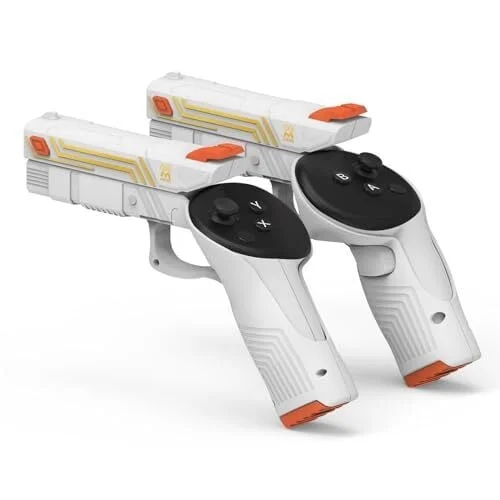 AMVR Weighted VR Gun Stock Attachment Compatible with Meta/Oculus Quest 3S/Quest 3 Accessories, P-istoI Grip Enhance FPS Game Experience Holding Feel, VR Accessories for Anti Slip Handle Shell Cover