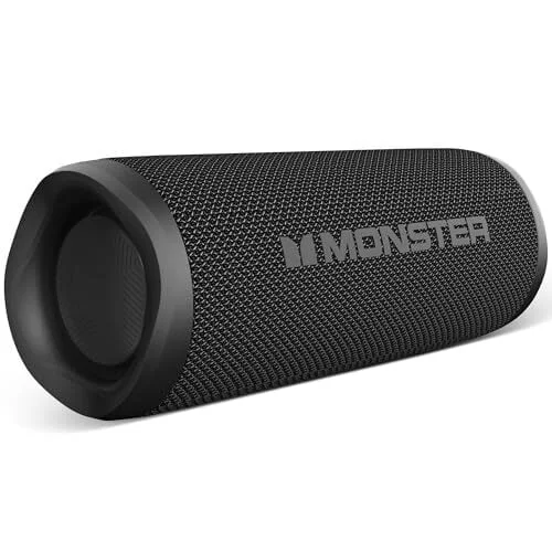 Monster S620 Bluetooth Speaker, Wireless Portable Outdoor Bluetooth Speakers, 60W True Wireless Stereo IPX8 Waterproof, Dual PairingBluetooth 5.4 Built-in Mic, Perfect for Home, Black