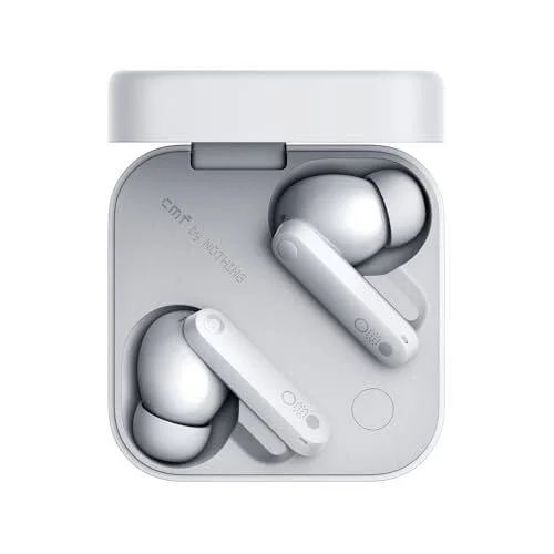CMF Buds Pro 2 Wireless Earbuds, Hi-Res Audio with LDAC, 50 dB Hybrid Noise Cancelling Earbuds, Ultra Bass Technology, Bluetooth 5.3, 43H Play Time with Charging Case, 6 HD Mics Headphones, Light Grey
