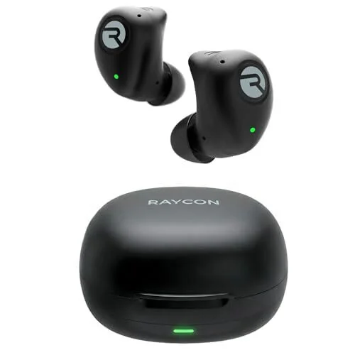 Raycon Fitness Bluetooth Wireless Earbuds + Microphone with Active Noise Canceling, Sweat & Water-Resistant Earphones, Running Headphones, Ear Buds Wireless Bluetooth 56 Hours Playtime (Black)