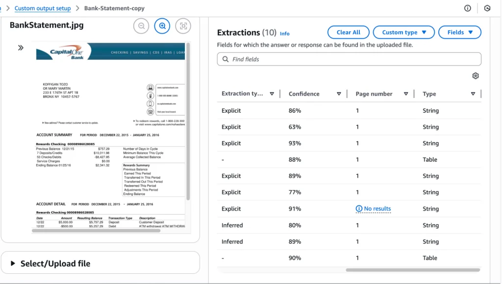 Image showing the type of each instance of extracted information.