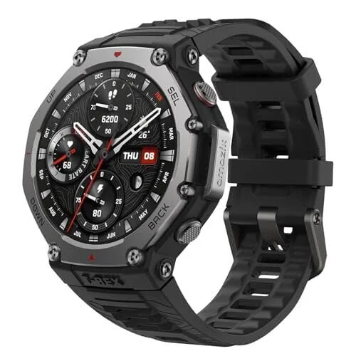 Amazfit T-Rex 3 48mm Rugged Military Smartwatch (Black)
