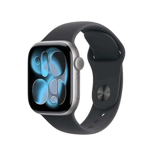 Apple Watch Series 11 [GPS 42mm] Smartwatch with Space Grey Aluminium Case with Black Sport Band - S/M. Sleep Score, Fitness Tracker, Health Monitoring, Always-On Display, Water Resistant