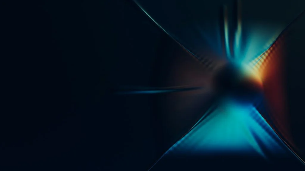 Abstract graphic of warped digital grid lines and intense light refraction, representing AI coding agent complexity and system evaluation.