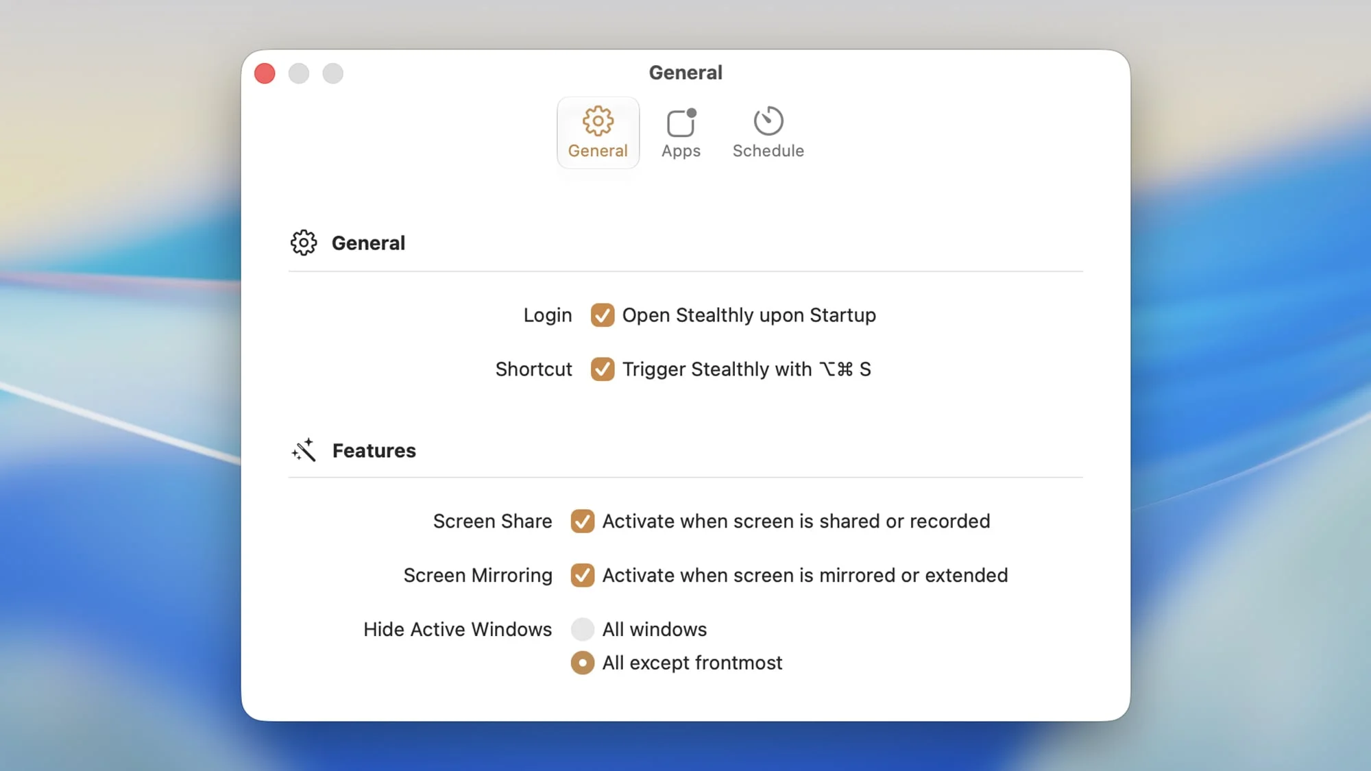 Stealthy app