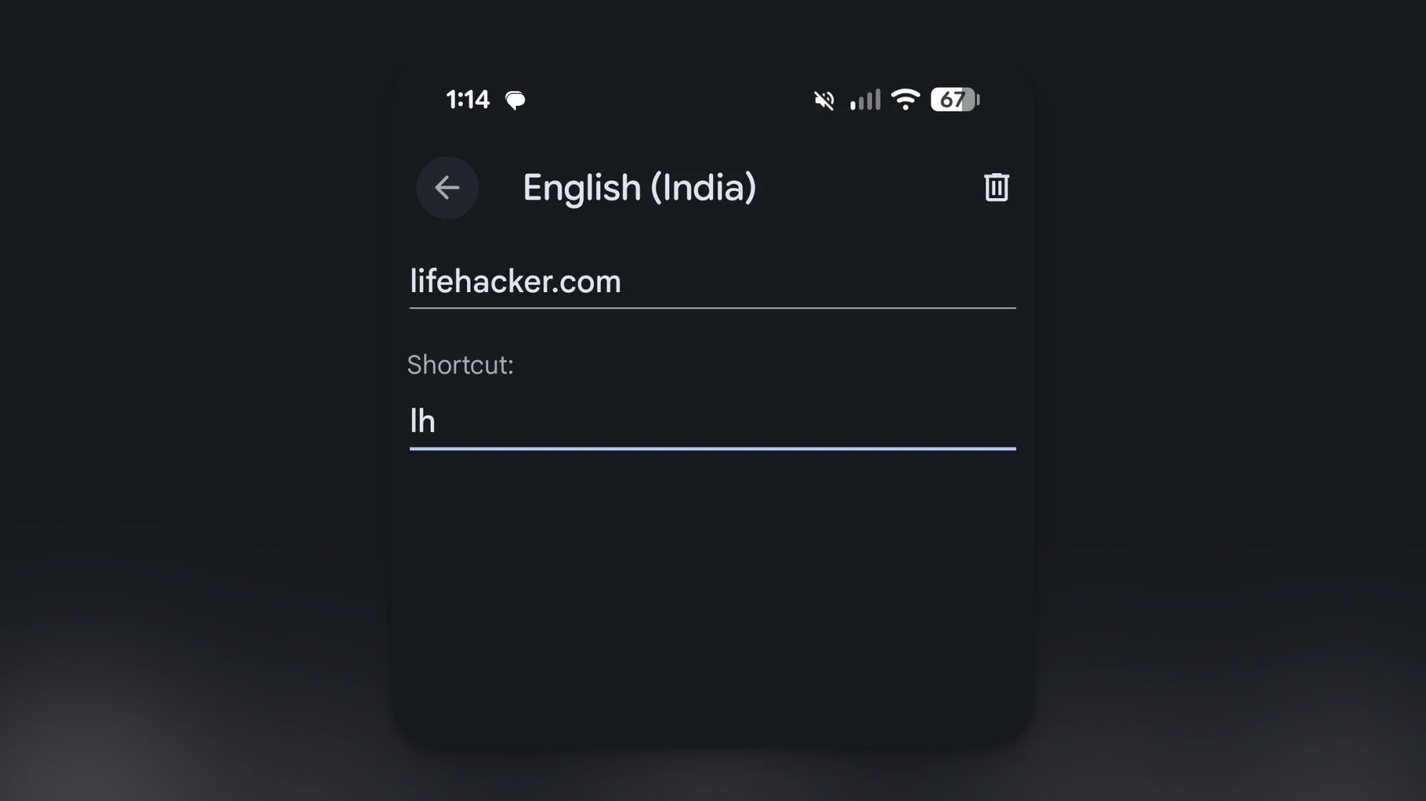 Gboard Personal Dictionary