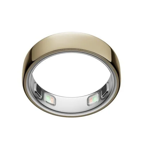 Oura Ring 5 - Gold - Size 8 - World&rsquo;s Smallest Smart Ring - Sleep, Activity, Women&rsquo;s Health, AI Advisor, 1 Week of Battery Life, Size Before You Buy, Android & iOS Compatible