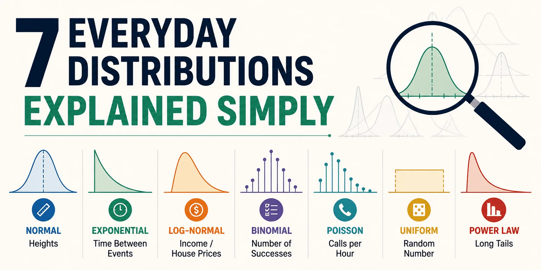 Simplifying 7 Familiar Distributions for Practical Understanding
