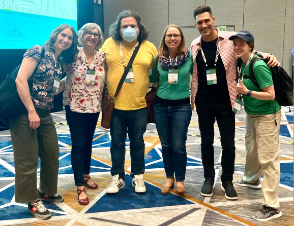 Monica Gerber, Stefanie Butland, Sean Kross, Julia Stewart Lowndes, Kelly O'Briant, and Mauro Lepore at the 2024 Posit conference in Seattle, USA