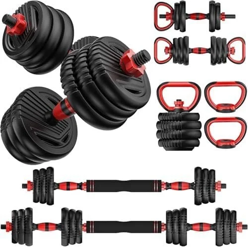 UNNMIIY Adjustable Dumbbell set,20/30/45/70/90lbs Free Weight(90LBS)