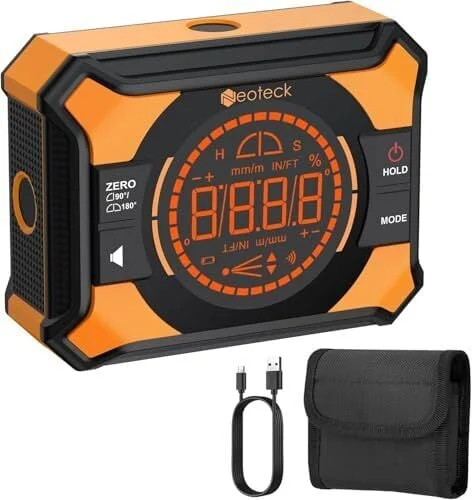 Neoteck Digital Angle Finder 4x90/2x180&deg;Magnetic Protractor LED Display