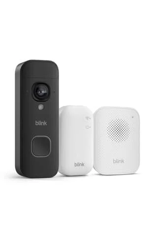 Blink Battery Doorbell 2K+ (newest model) and Blink Chime (newest model) &mdash; Wireless video doorbell, 2K resolution, in-home chime, enhanced audio. Sync Module Core included &ndash; (Black)